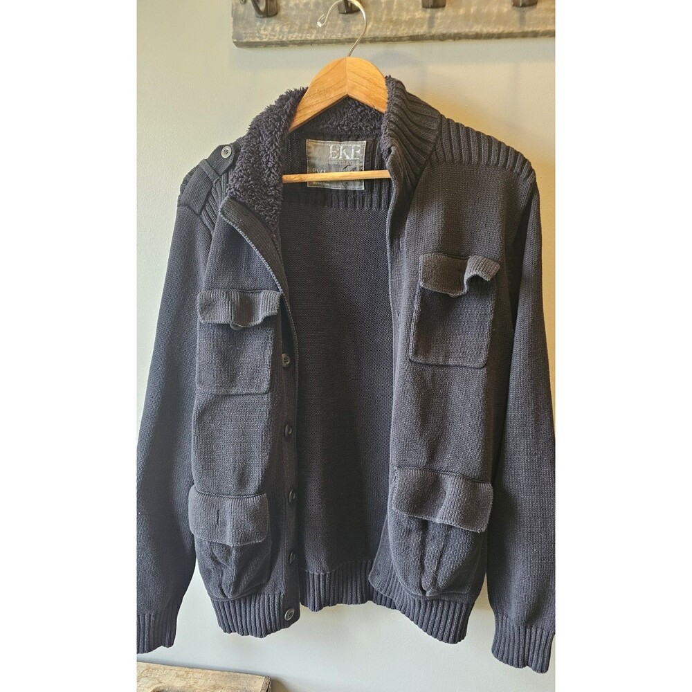 BKE Men's XL Button  Up Black Sweater